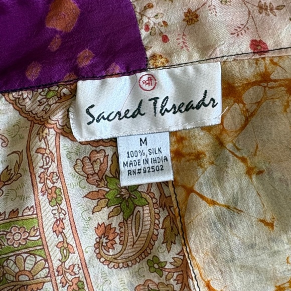 Silk Sacred Threads Robe Vintage - Picture 9 of 10